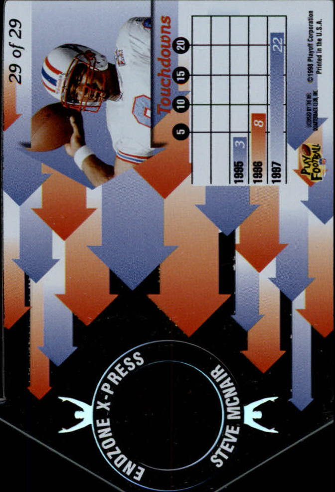 1998 Playoff Momentum Endzone X-press #29 Steve McNair back image