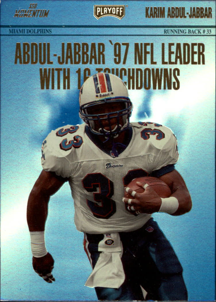 KARIM ABDUL JABBAR NFL CARD LOT OF 3 MIAMI DOLPHINS