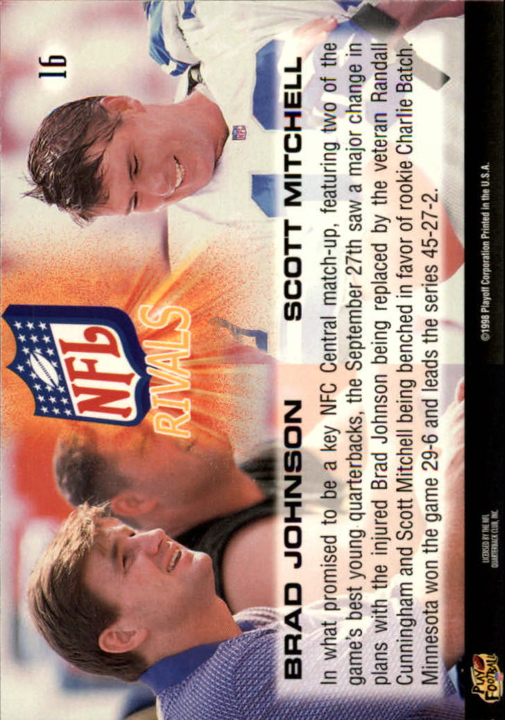 1998 Playoff Momentum NFL Rivals #16 Brad Johnson/Scott Mitchell back image