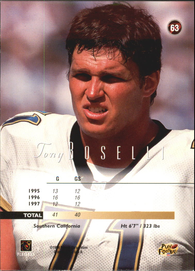 1998 Playoff Prestige Hobby #63 Tony Boselli back image
