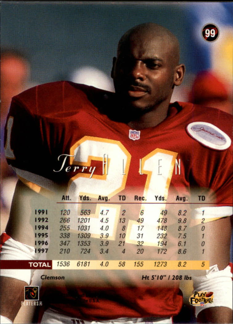 1998 Playoff Prestige Hobby Red #99 Terry Allen back image
