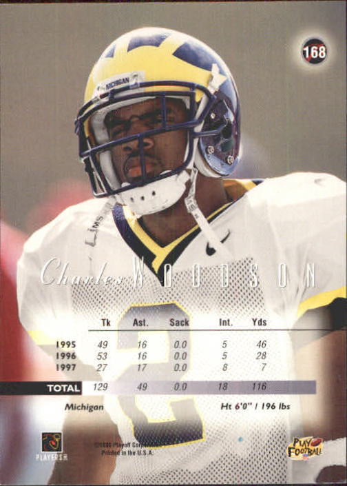 1998 Playoff Prestige Retail #168 Charles Woodson RC back image