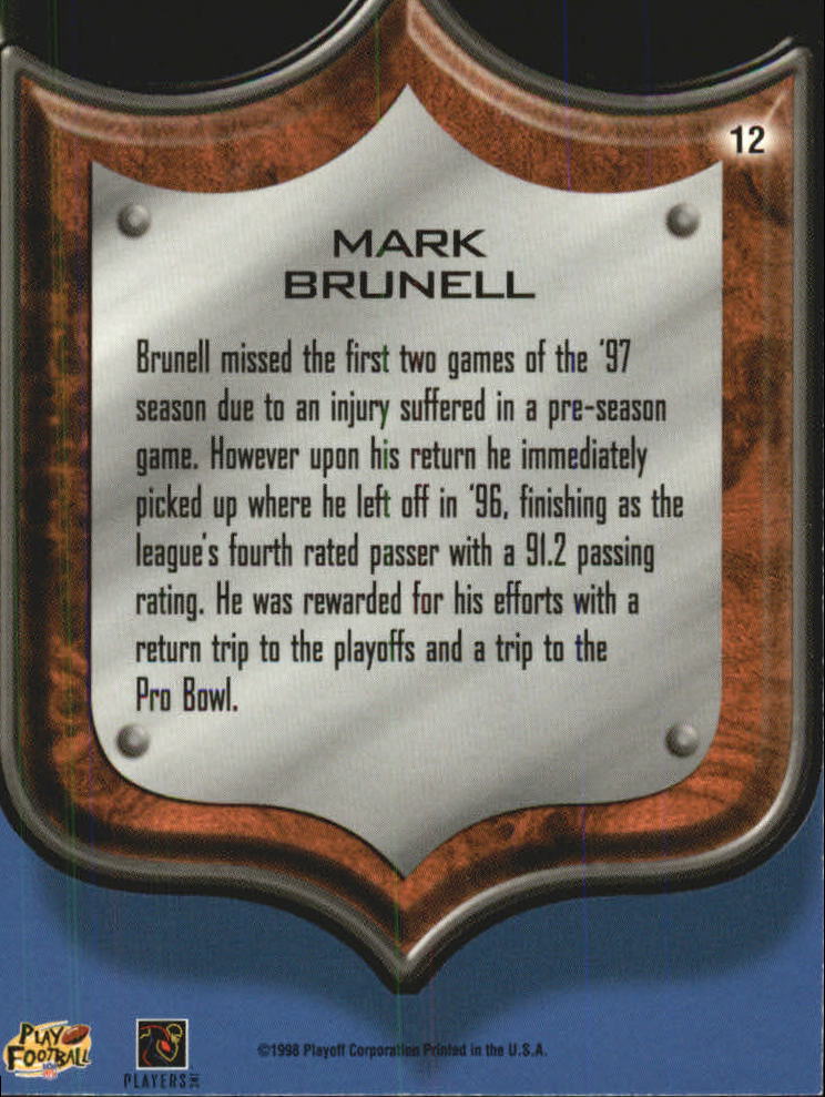 1998 Playoff Prestige Best of the NFL Non-Die Cut #12 Mark Brunell back image