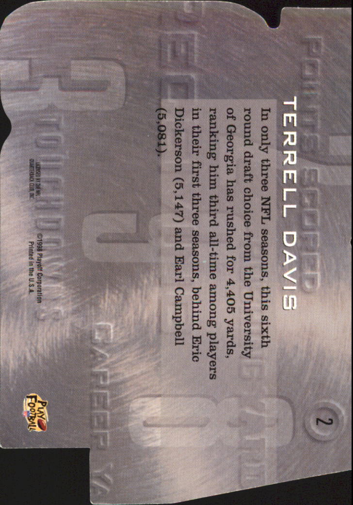 1998 Playoff Prestige Inside the Numbers #2 Terrell Davis back image