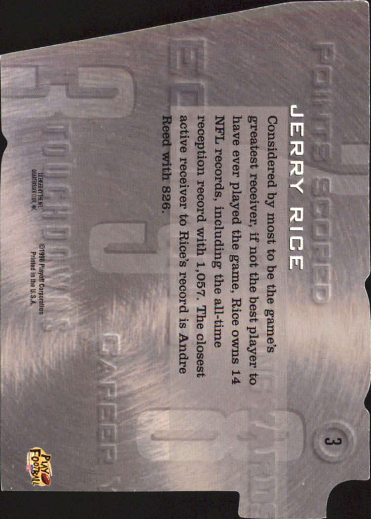 1998 Playoff Prestige Inside the Numbers #3 Jerry Rice back image