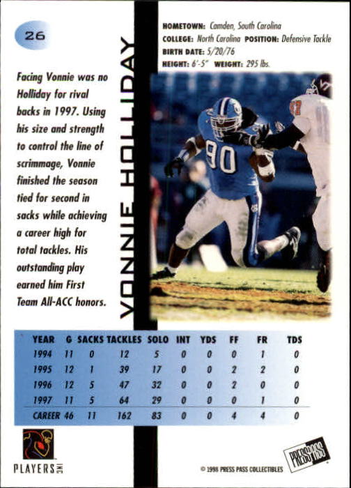 1998 Press Pass Football Cards - Picture 9 of 83