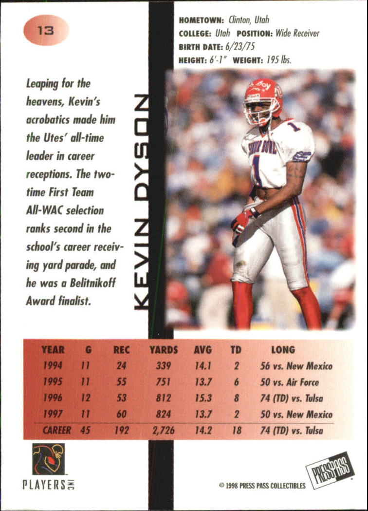 1998 Press Pass Football Cards - Picture 59 of 83