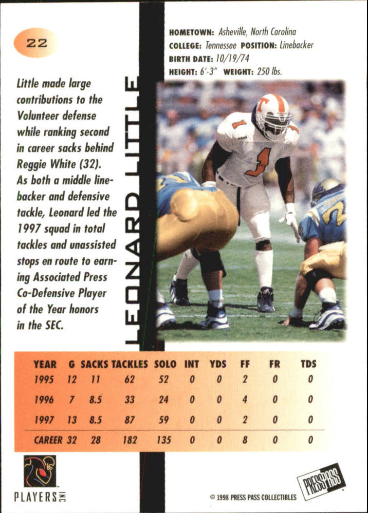 1998 Press Pass Football Cards - Picture 61 of 83
