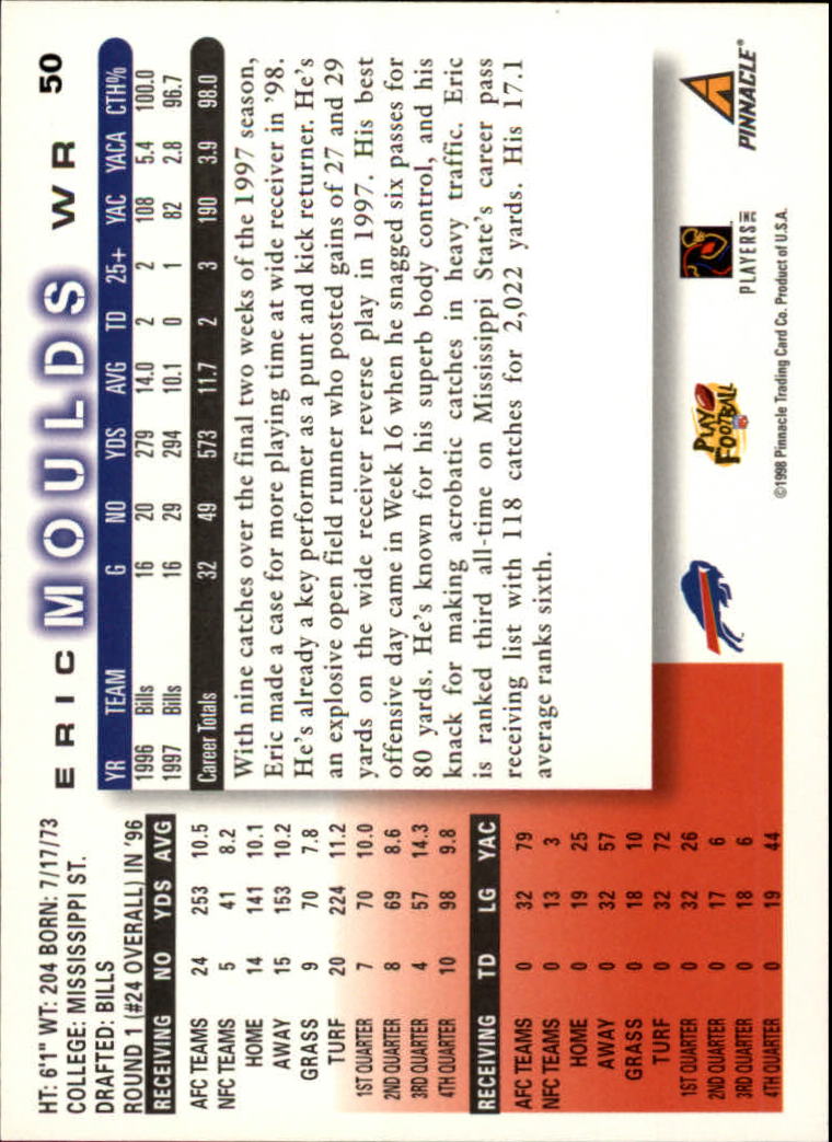 1998 Score #50 Eric Moulds back image