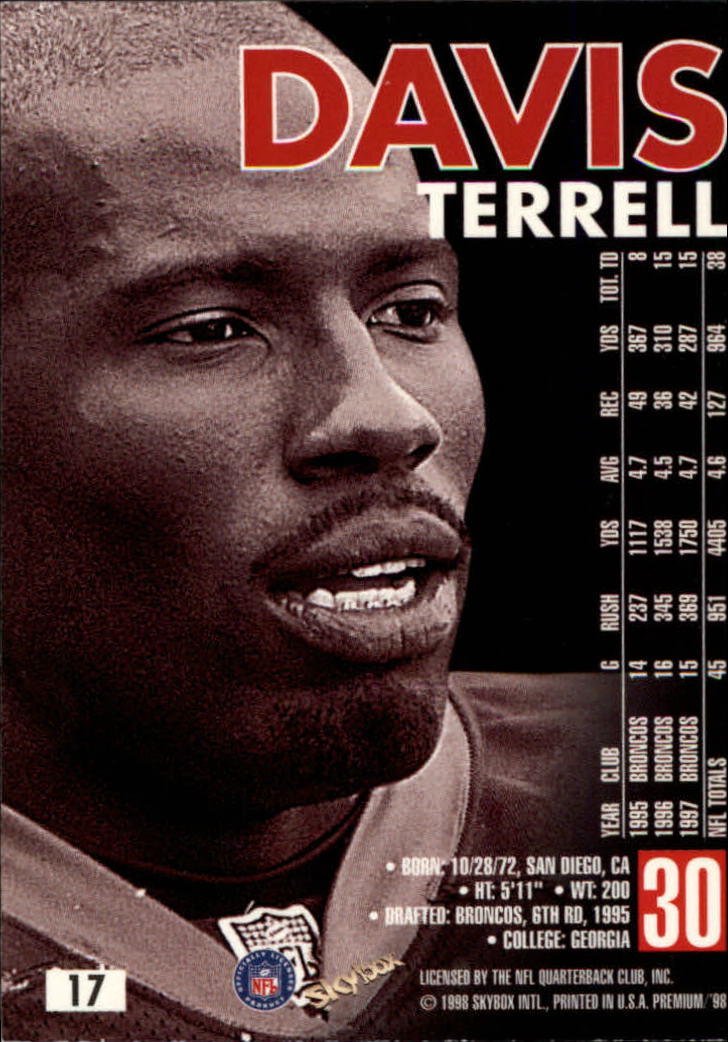 B6742- 1998 Skybox Premium FB Cards 1-250 +Inserts -You Pick- 15+ FREE US SHIP - Picture 33 of 433