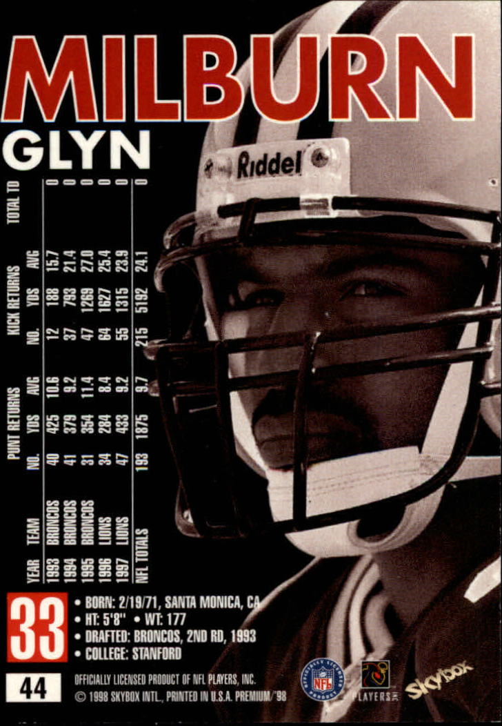 B6742- 1998 Skybox Premium FB Cards 1-250 +Inserts -You Pick- 15+ FREE US SHIP - Picture 87 of 433