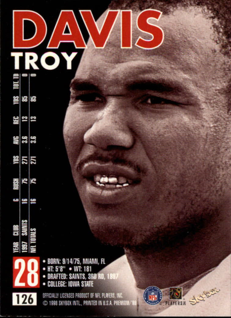 B6742- 1998 Skybox Premium FB Cards 1-250 +Inserts -You Pick- 15+ FREE US SHIP - Picture 243 of 433