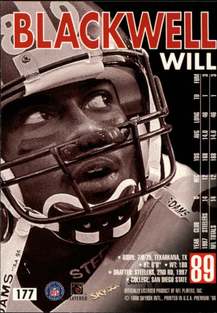 B6742- 1998 Skybox Premium FB Cards 1-250 +Inserts -You Pick- 15+ FREE US SHIP - Picture 343 of 433