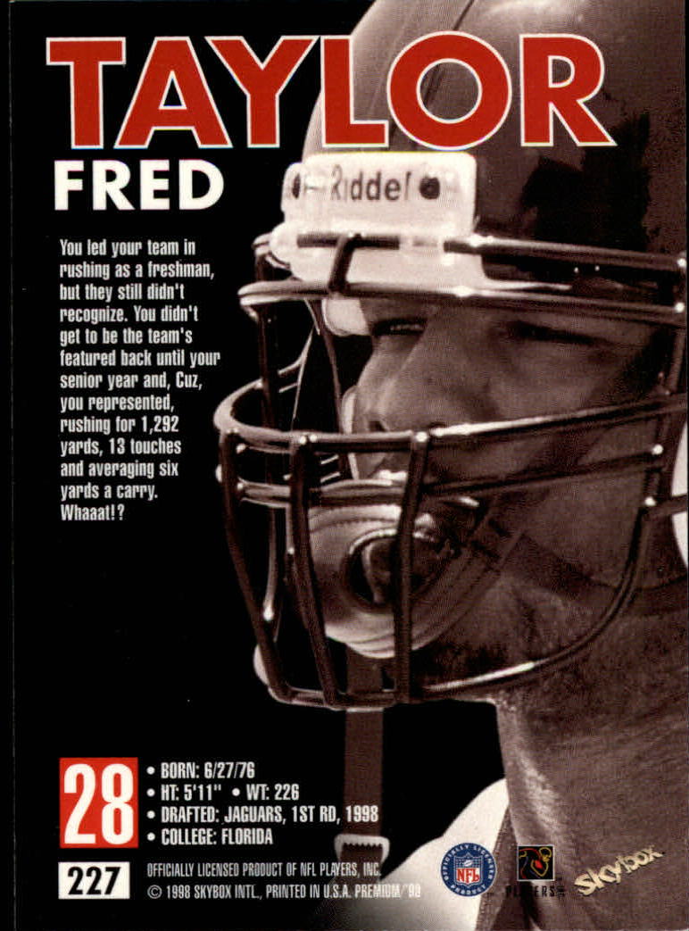 1998 SkyBox Premium #227 Fred Taylor RC back image