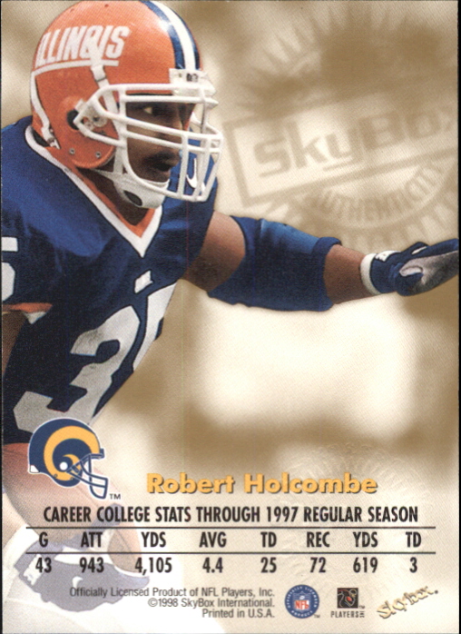 1998 SkyBox Premium Autographics Rams Football Card #38 Robert Holcombe MU/S | eBay