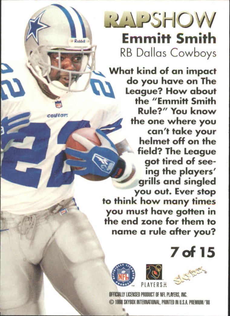 1998 SkyBox Premium Rap Show #7 Emmitt Smith
