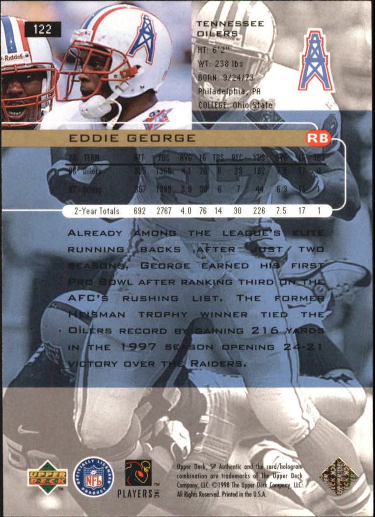 1998 SP Authentic #122 Eddie George back image