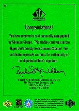 1998 SP Authentic Player's Ink Green #SS Shannon Sharpe back image