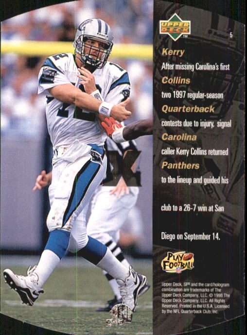 1998 SPx #5 Kerry Collins back image