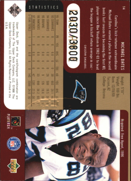 1998 SPx Finite Radiance #14 Michael Bates