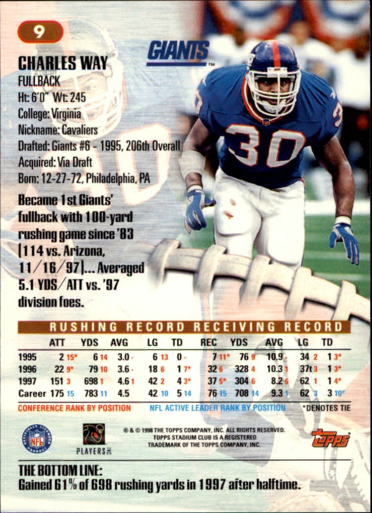 A8174- 1998 Stadium Club FB #s 1-195 +Inserts +CL -You Pick- 15+ FREE US SHIP - Picture 9 of 208