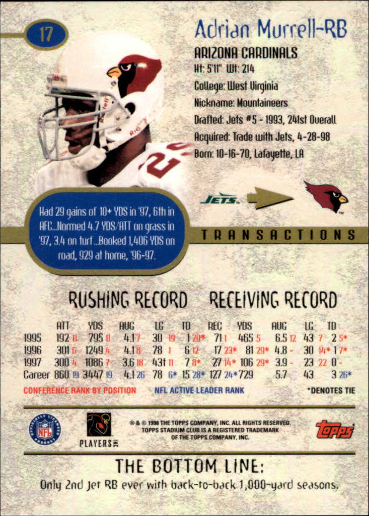 A8174- 1998 Stadium Club FB #s 1-195 +Inserts +CL -You Pick- 15+ FREE US SHIP - Picture 21 of 208