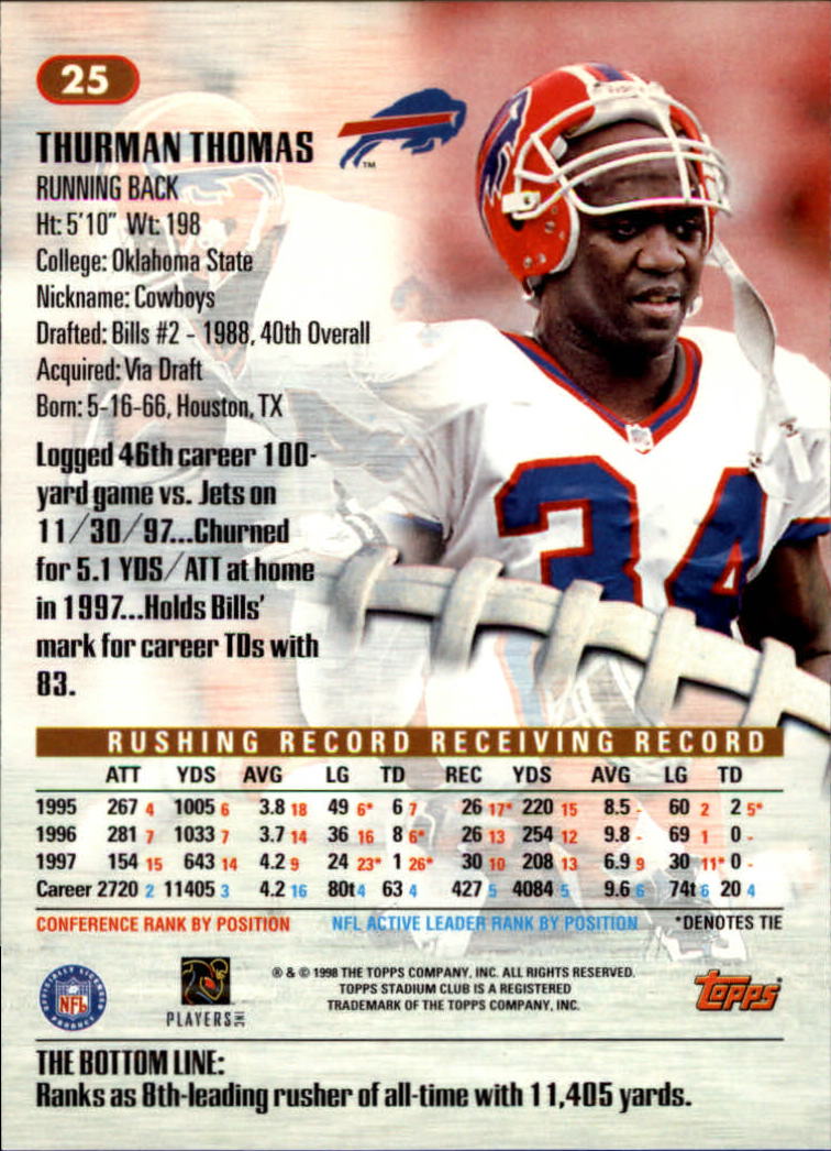 A8174- 1998 Stadium Club FB #s 1-195 +Inserts +CL -You Pick- 15+ FREE US SHIP - Picture 29 of 208