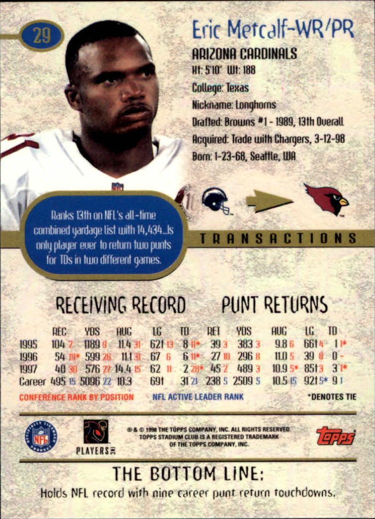 A8174- 1998 Stadium Club FB #s 1-195 +Inserts +CL -You Pick- 15+ FREE US SHIP - Picture 35 of 208