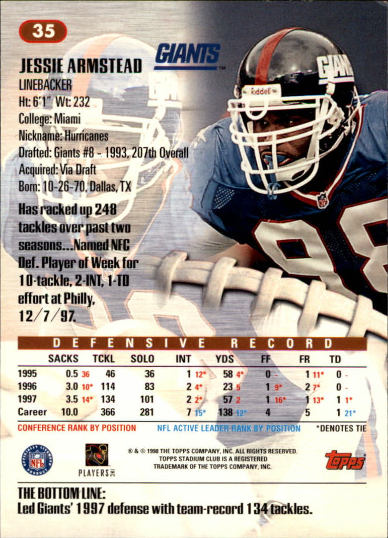 A8174- 1998 Stadium Club FB #s 1-195 +Inserts +CL -You Pick- 15+ FREE US SHIP - Picture 45 of 208