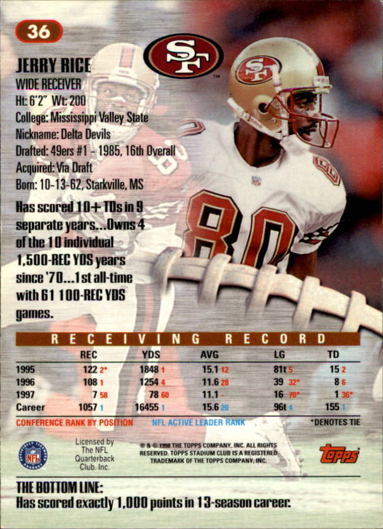 A8174- 1998 Stadium Club FB #s 1-195 +Inserts +CL -You Pick- 15+ FREE US SHIP - Picture 47 of 208