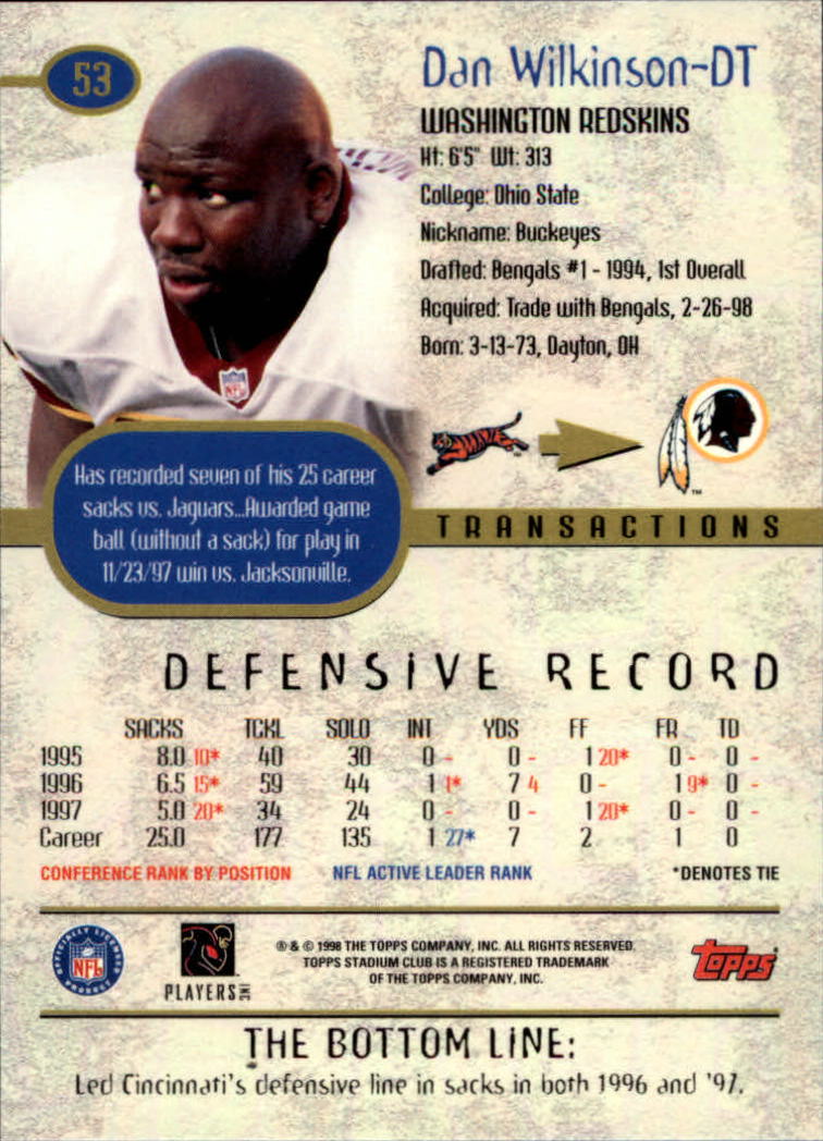 A8174- 1998 Stadium Club FB #s 1-195 +Inserts +CL -You Pick- 15+ FREE US SHIP - Picture 61 of 208