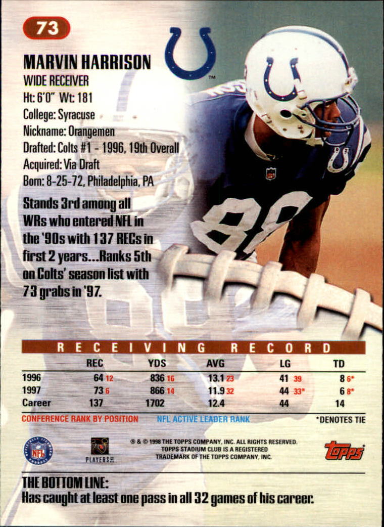 A8174- 1998 Stadium Club FB #s 1-195 +Inserts +CL -You Pick- 15+ FREE US SHIP - Picture 81 of 208