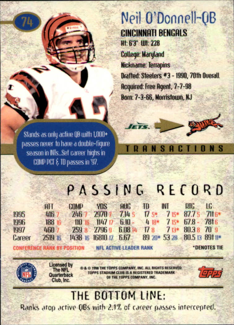 A8174- 1998 Stadium Club FB #s 1-195 +Inserts +CL -You Pick- 15+ FREE US SHIP - Picture 83 of 208