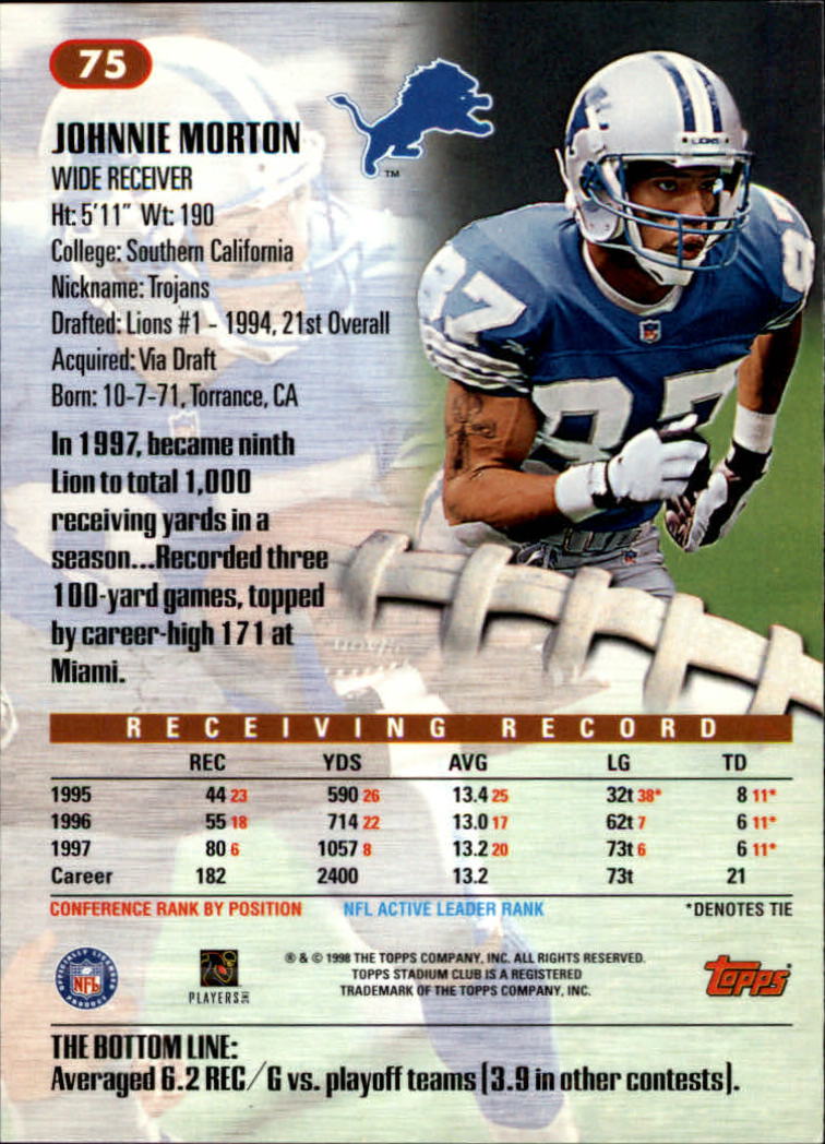 A8174- 1998 Stadium Club FB #s 1-195 +Inserts +CL -You Pick- 15+ FREE US SHIP - Picture 85 of 208