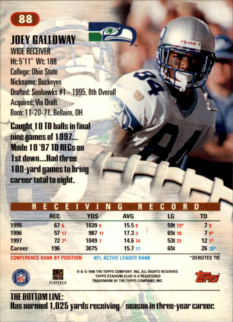 A8174- 1998 Stadium Club FB #s 1-195 +Inserts +CL -You Pick- 15+ FREE US SHIP - Picture 99 of 208