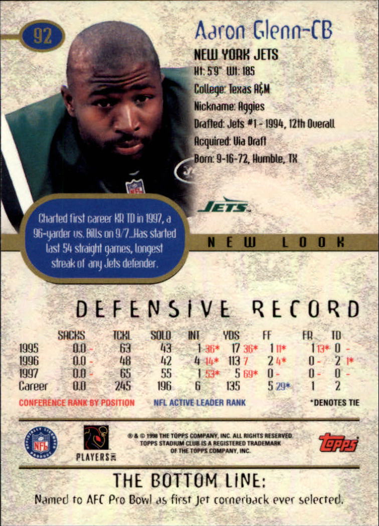 A8174- 1998 Stadium Club FB #s 1-195 +Inserts +CL -You Pick- 15+ FREE US SHIP - Picture 103 of 208
