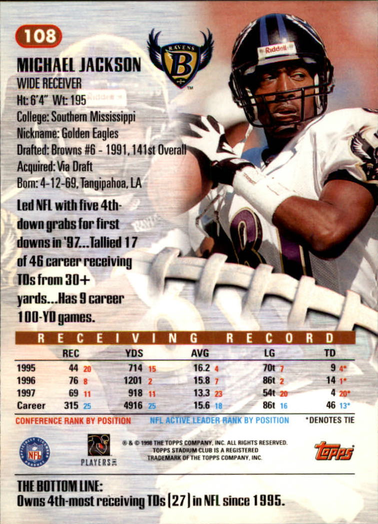 A8174- 1998 Stadium Club FB #s 1-195 +Inserts +CL -You Pick- 15+ FREE US SHIP - Picture 121 of 208