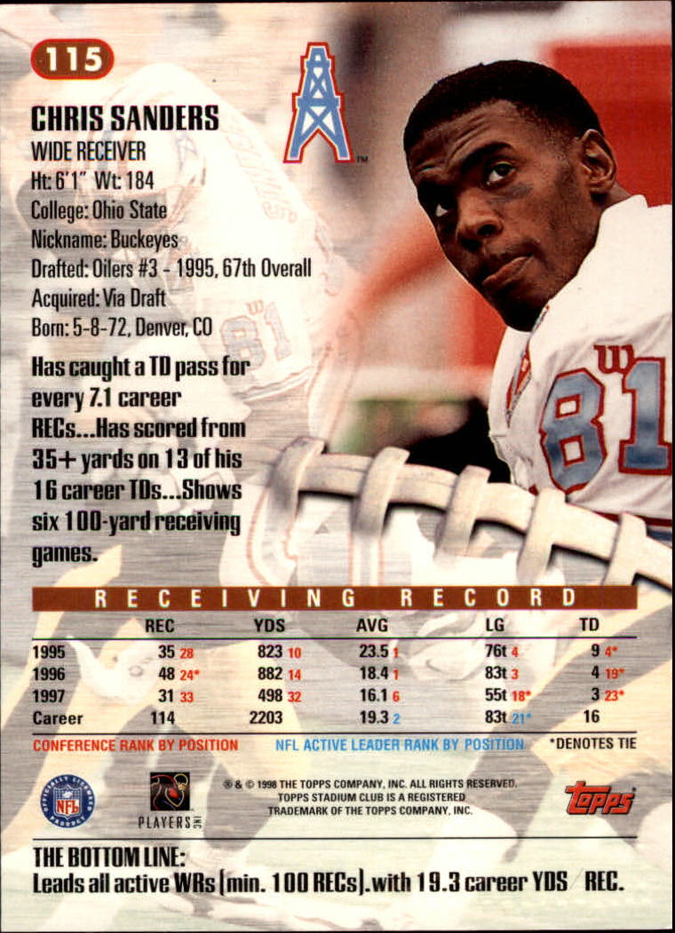 A8174- 1998 Stadium Club FB #s 1-195 +Inserts +CL -You Pick- 15+ FREE US SHIP - Picture 131 of 208