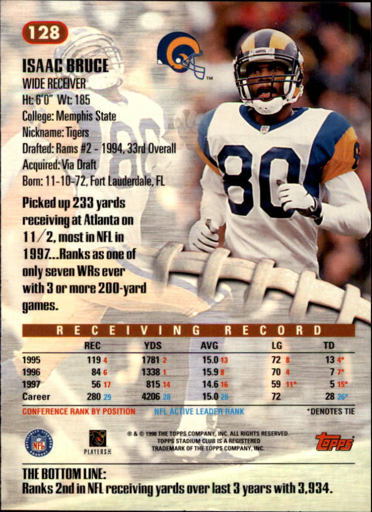A8174- 1998 Stadium Club FB #s 1-195 +Inserts +CL -You Pick- 15+ FREE US SHIP - Picture 145 of 208