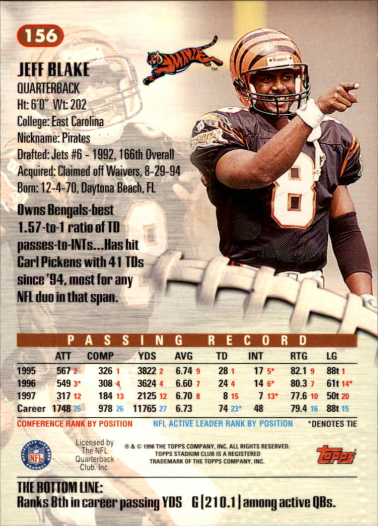 A8174- 1998 Stadium Club FB #s 1-195 +Inserts +CL -You Pick- 15+ FREE US SHIP - Picture 163 of 208