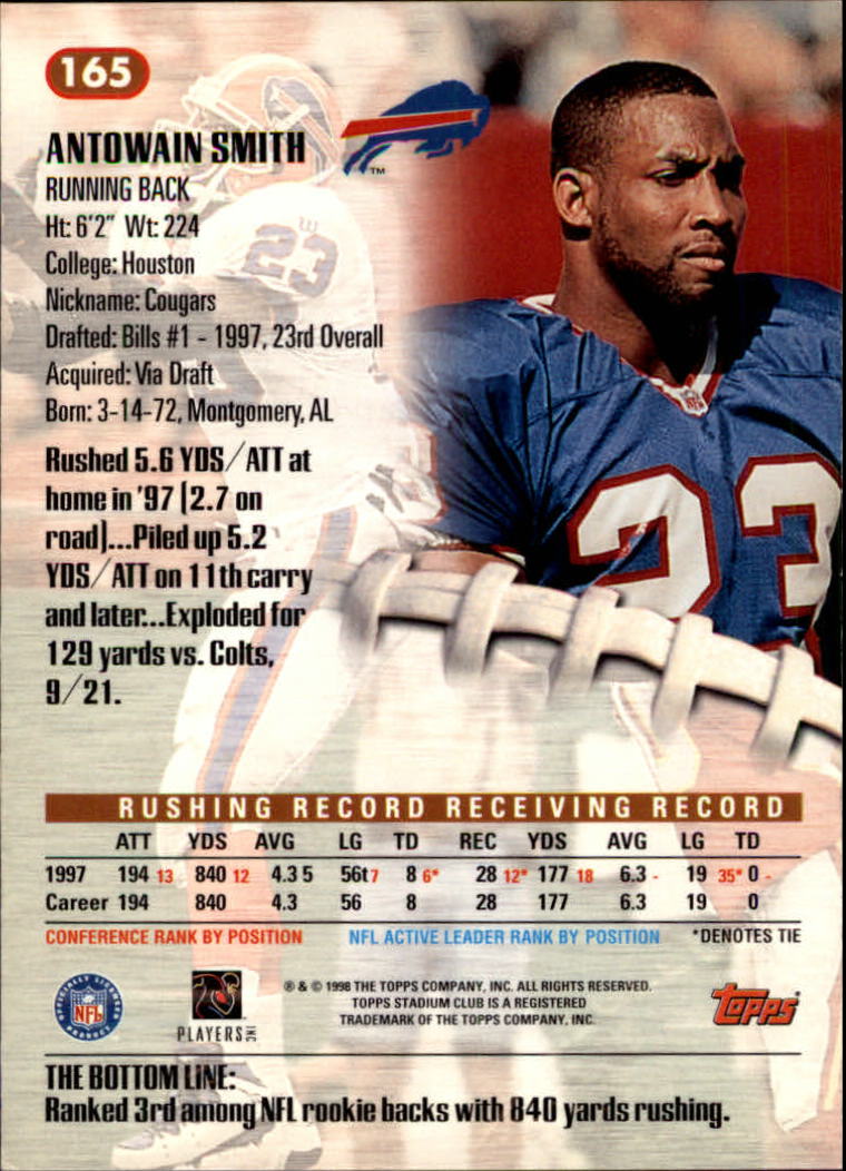 A8174- 1998 Stadium Club FB #s 1-195 +Inserts +CL -You Pick- 15+ FREE US SHIP - Picture 171 of 208