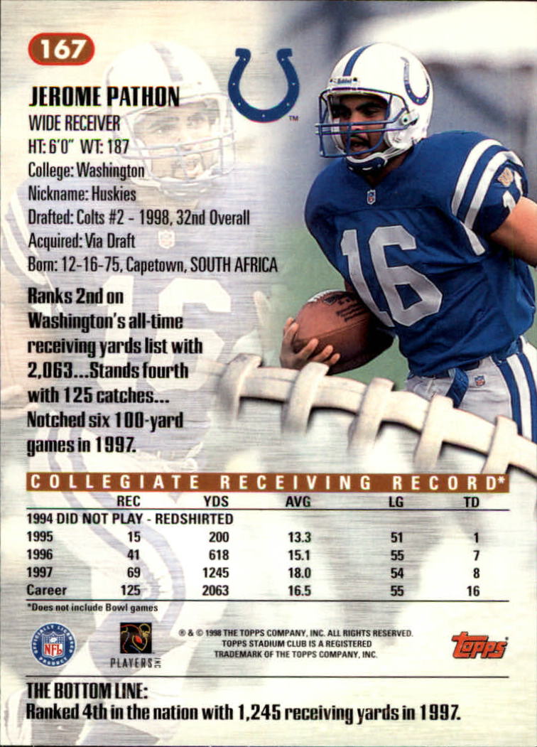 A8174- 1998 Stadium Club FB #s 1-195 +Inserts +CL -You Pick- 15+ FREE US SHIP - Picture 173 of 208
