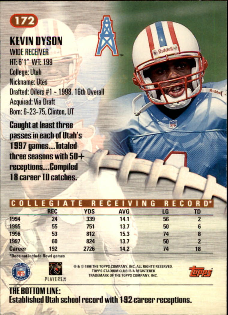 A8174- 1998 Stadium Club FB #s 1-195 +Inserts +CL -You Pick- 15+ FREE US SHIP - Picture 177 of 208