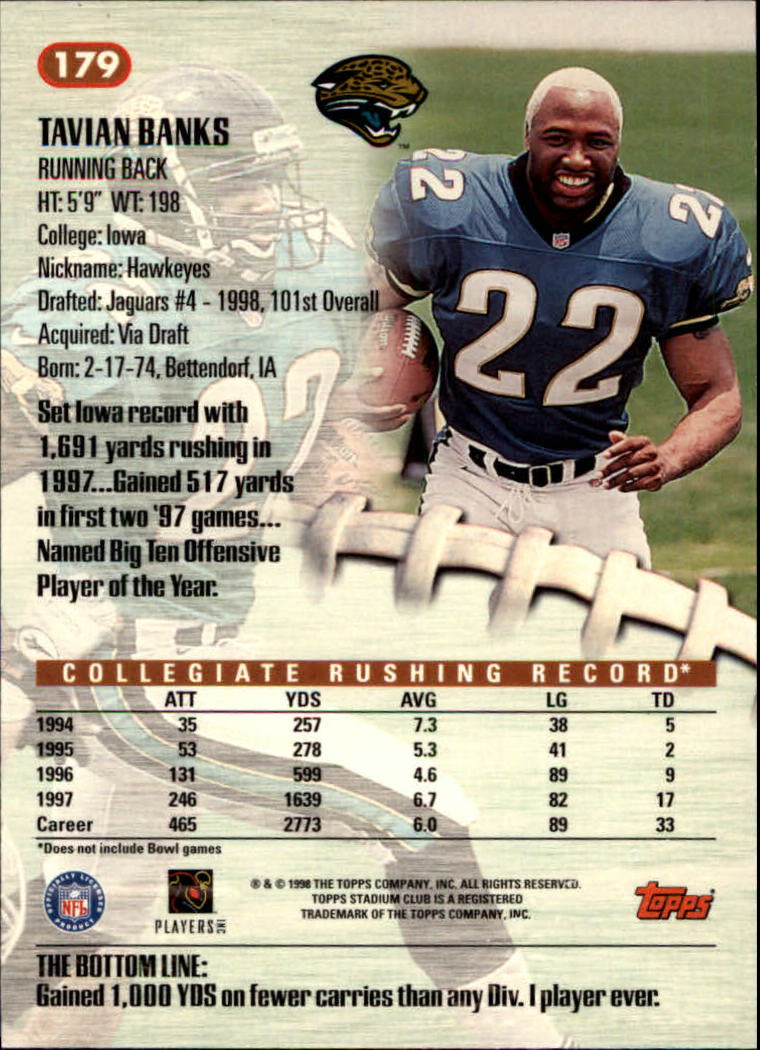 A8174- 1998 Stadium Club FB #s 1-195 +Inserts +CL -You Pick- 15+ FREE US SHIP - Picture 181 of 208