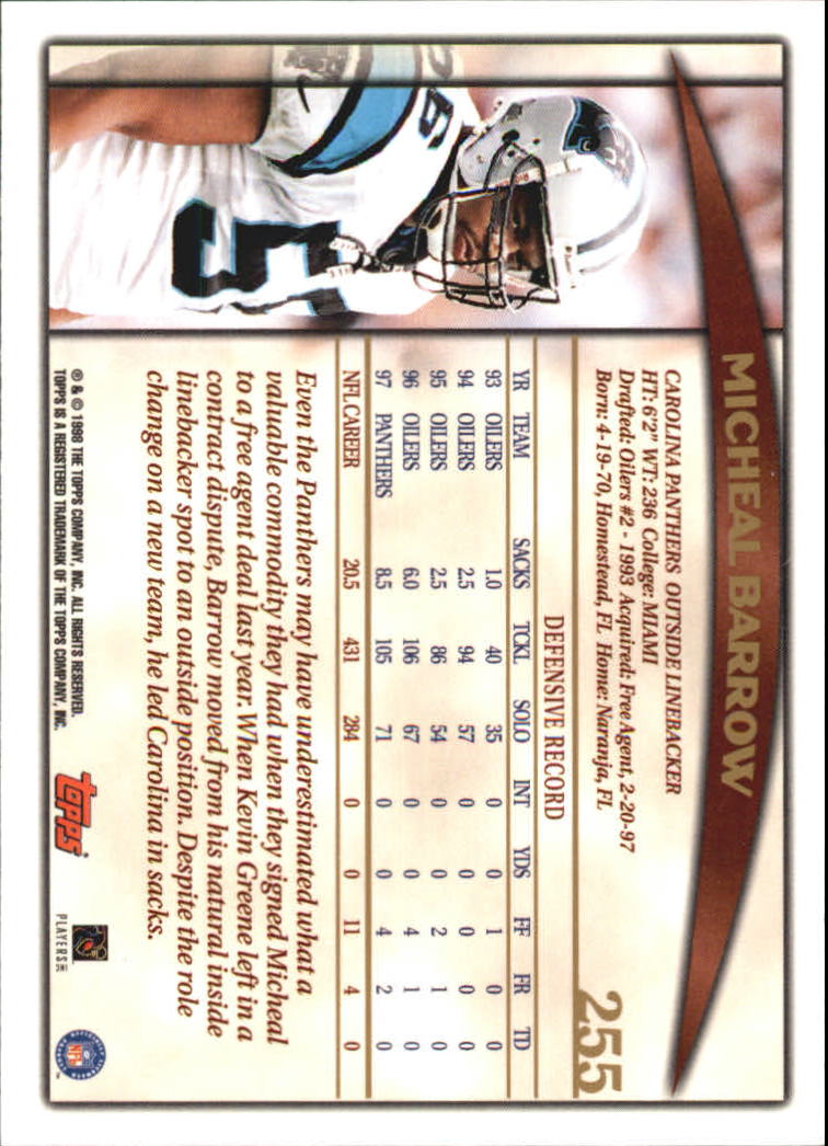 A0820- 1998 Topps Football Cards 251-360 +Rookies -You Pick- 15+ FREE US SHIP - Picture 11 of 189