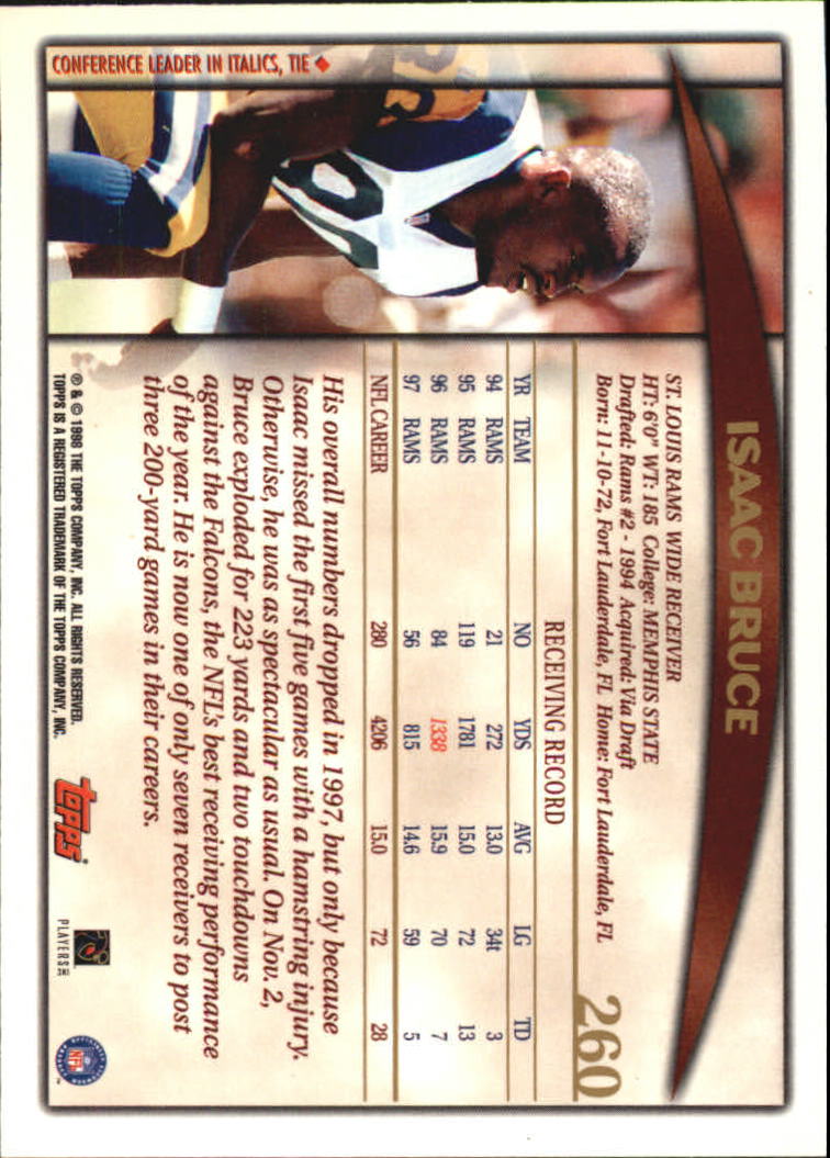 A0820- 1998 Topps Football Cards 251-360 +Rookies -You Pick- 15+ FREE US SHIP - Picture 21 of 189