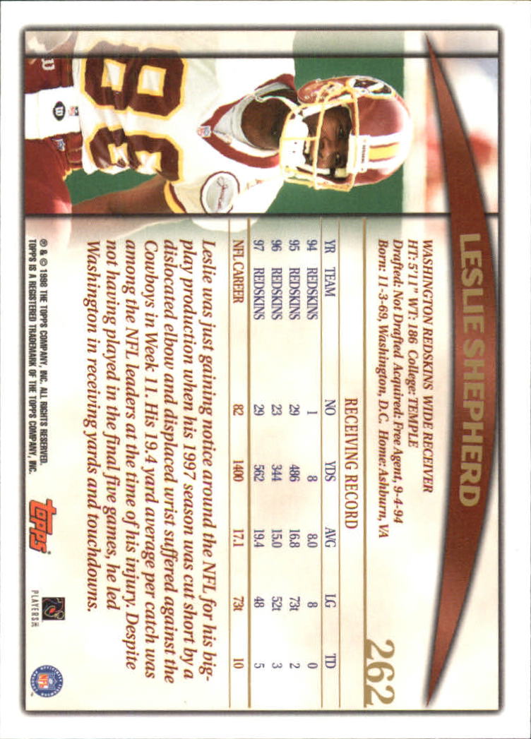 A0820- 1998 Topps Football Cards 251-360 +Rookies -You Pick- 15+ FREE US SHIP - Picture 25 of 189