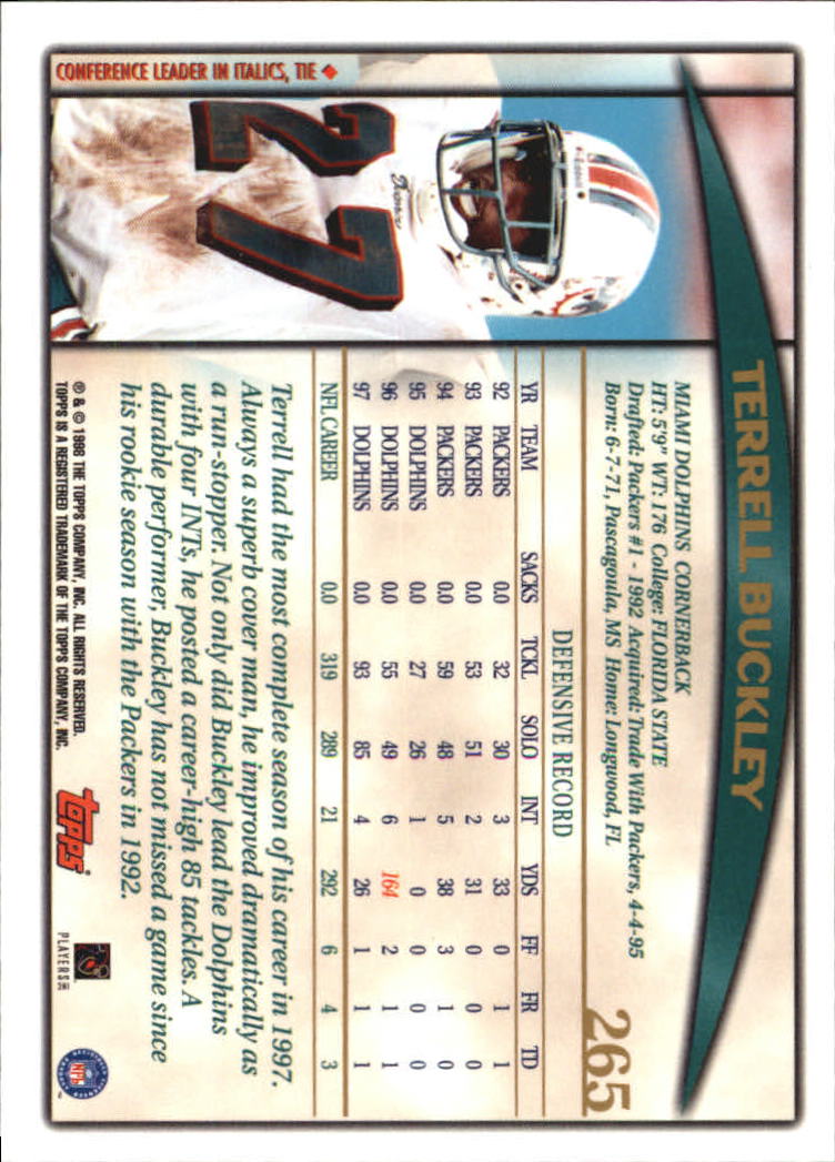 A0820- 1998 Topps Football Cards 251-360 +Rookies -You Pick- 15+ FREE US SHIP - Picture 29 of 189