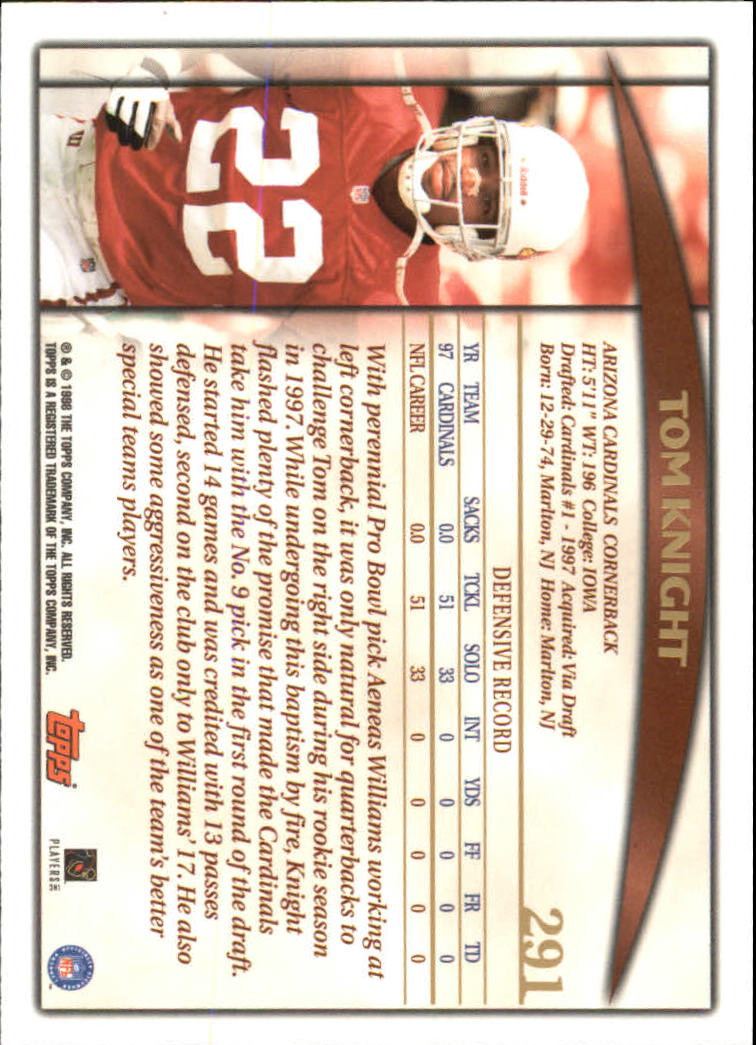 A0820- 1998 Topps Football Cards 251-360 +Rookies -You Pick- 15+ FREE US SHIP - Picture 77 of 189