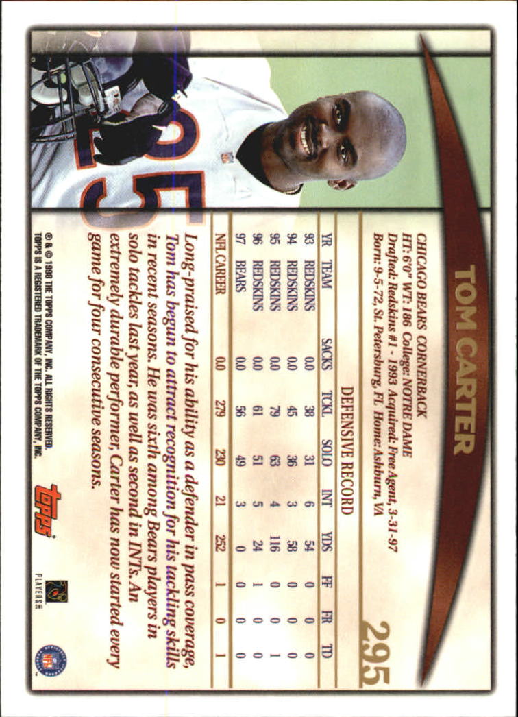 A0820- 1998 Topps Football Cards 251-360 +Rookies -You Pick- 15+ FREE US SHIP - Picture 85 of 189